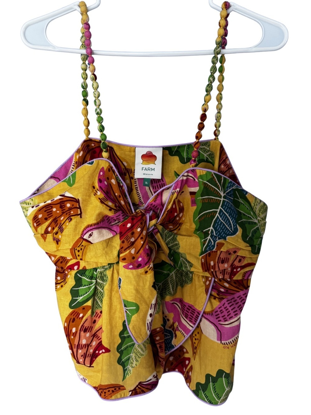 Anthropologie FARM Rio Yellow Beaks & Bananas Blouse is a tropical dream XL - Picture 2 of 10